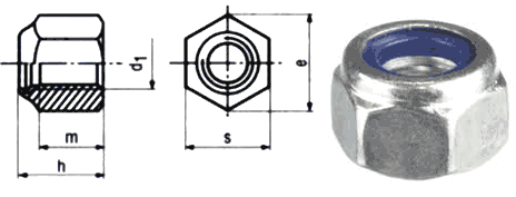 PREVAILING TORQUE TYPE NUTS IN MM THREADS WITH NYLON INSERTS (NYLOCK NUTS) TO IS 7002-2005