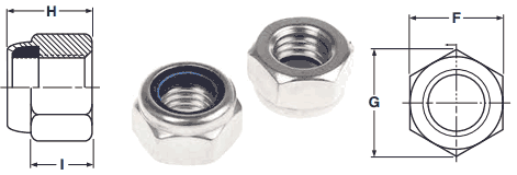 Metric DIN985 Stainless Steel Hex Nylon Insert Lock Nut Jam Stop Nut M2 to M10 