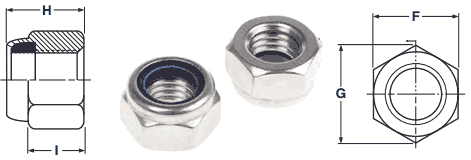 DIN 985 Nylon Insert Lock Nuts Dimensions