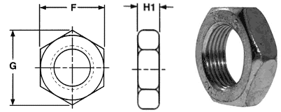 Dimensions of Hex Jam Nuts