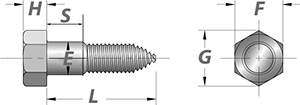 Stainless Steel Lag Screws Dimensions