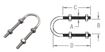 Stainless Steel Long U-Bolt