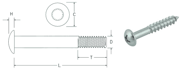 Round Head Bolt Dimensions